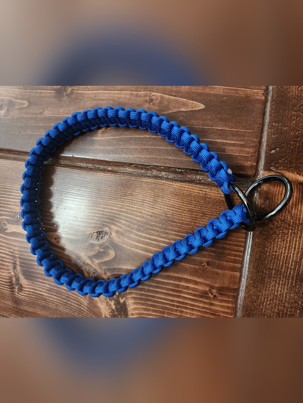 Handmade Paracord Slip Dog Collse- Blue